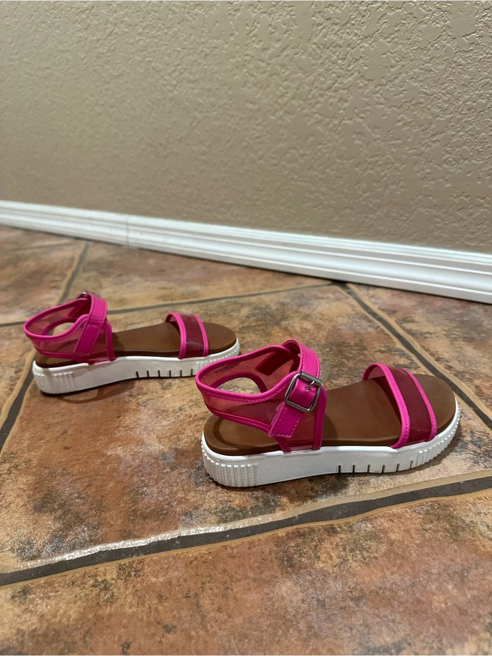 MIA Kids Pink Jelly Platform Sandals | Size 1